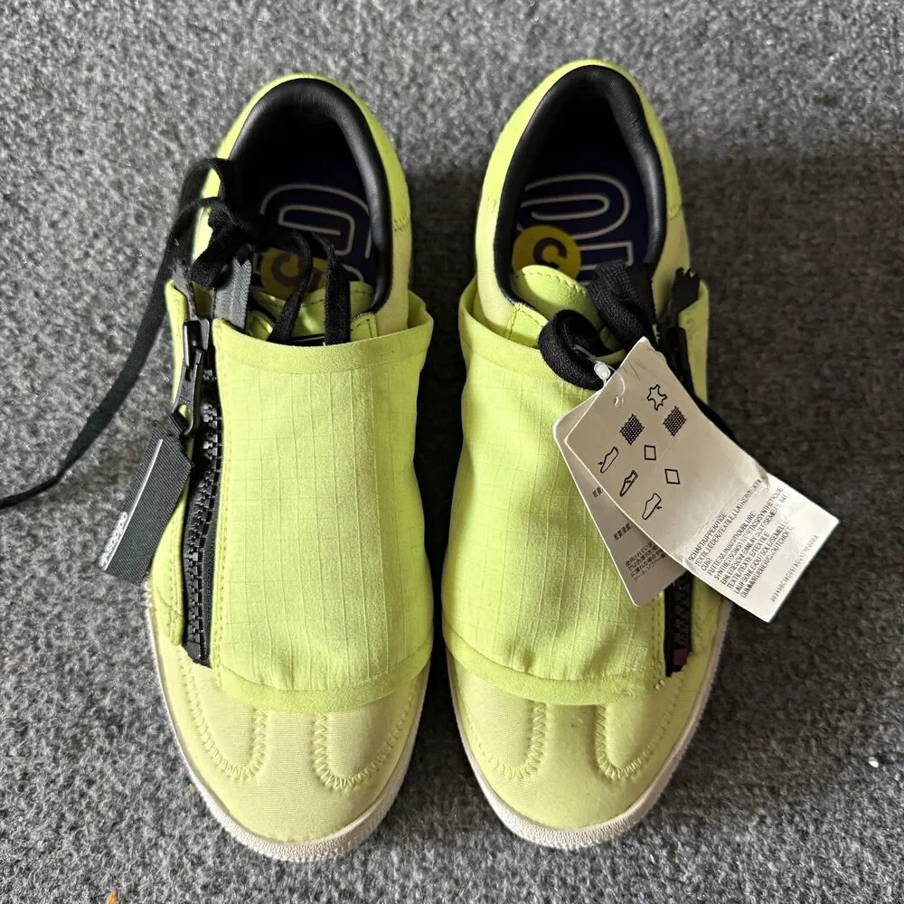 adidas Sambarose Zip Hi-Res Yellow/Core Black Low Top Lace-Up Sneakers Size 5
